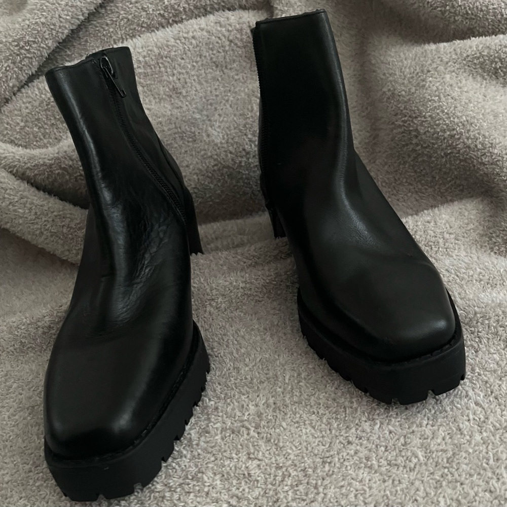 New leather booties